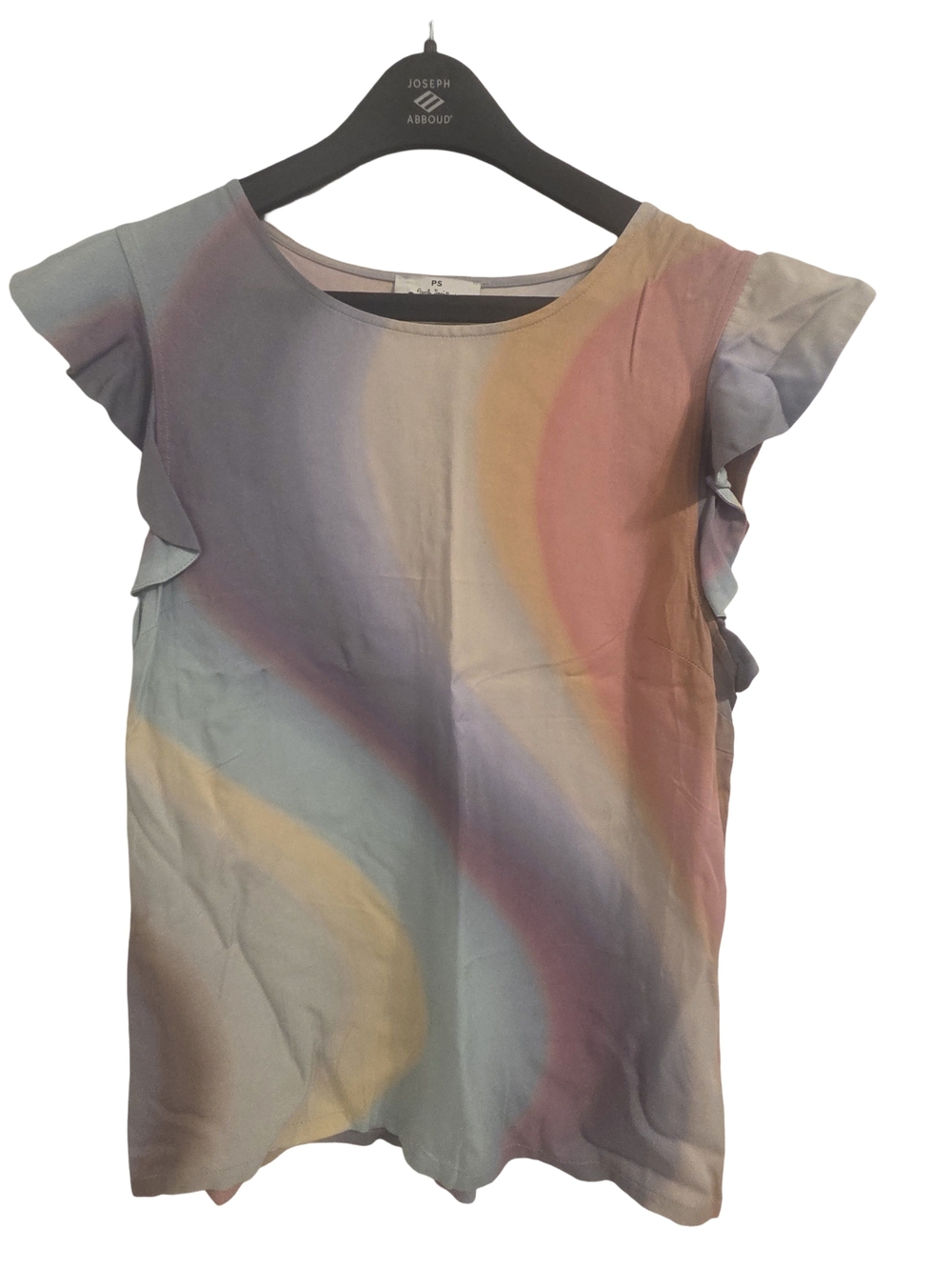 Paul Smith Pastel Wave Ruffle Sleeve Top - Pink, Blue, Yellow